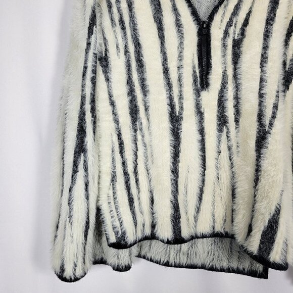 Anthropologie Women's Cindy Eyelash Half Zip Pullover Fuzzy Sweater Size S - Picture 6 of 15